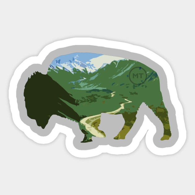 Montana Bison Nature Silhouette Sticker by IORS